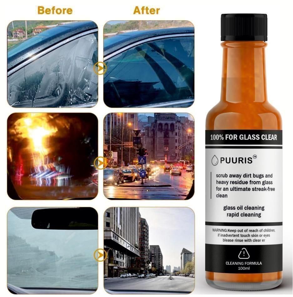Glass Cleaning Agent (Stain remover and Water repellent)